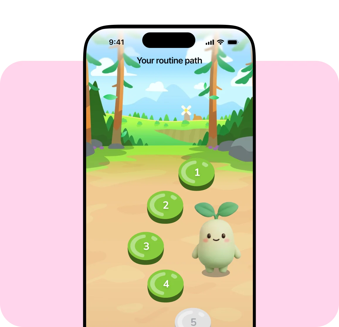 Blomsy app: your routine path with milestones and a medal